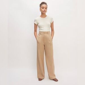 Everlane Draper pleated pant in butter smooth